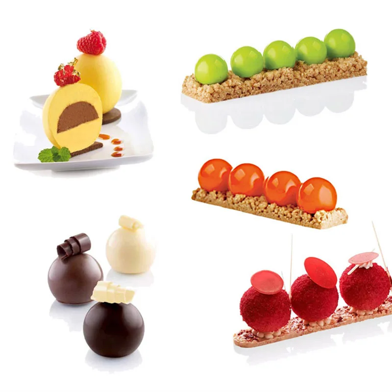 1 Adet Yapışmaz Silikon Yuvarlak Top Şekilli Mini Truffles Kalıp Çikolata Kalıp Pişirme Truffle Tatlı Kek Dekorasyon Araçları