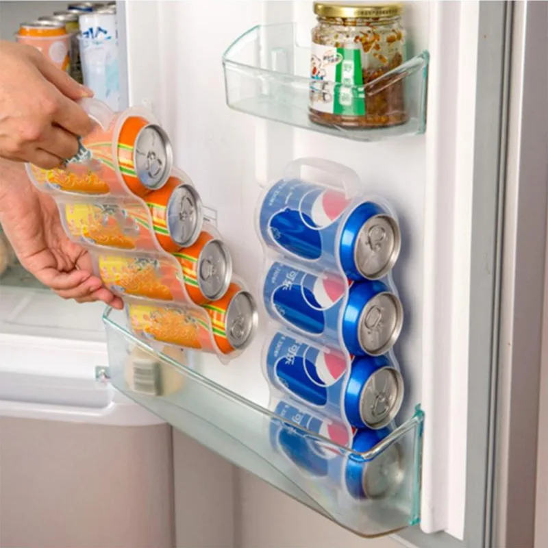 Buzdolabı saklama kutusu İçecek saklama kutusu İçecek Organize Edebilir Dört Bölmeli Buzdolabı Mutfak Depolama Yerden Tasarruf