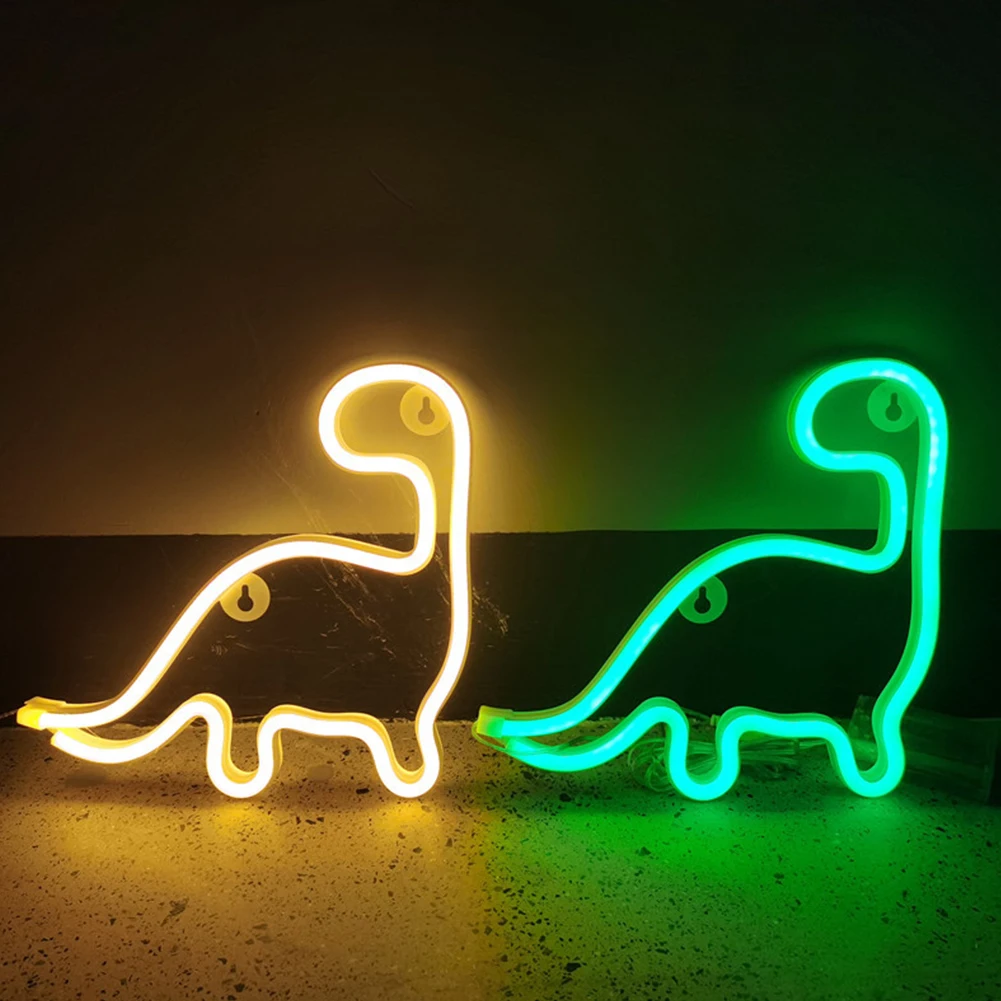 Dokunmatik duvar lambası ev dekorasyonu dinozor LED Neon ışıkları renkli ev partisi led ışık dolap gece ışıkları