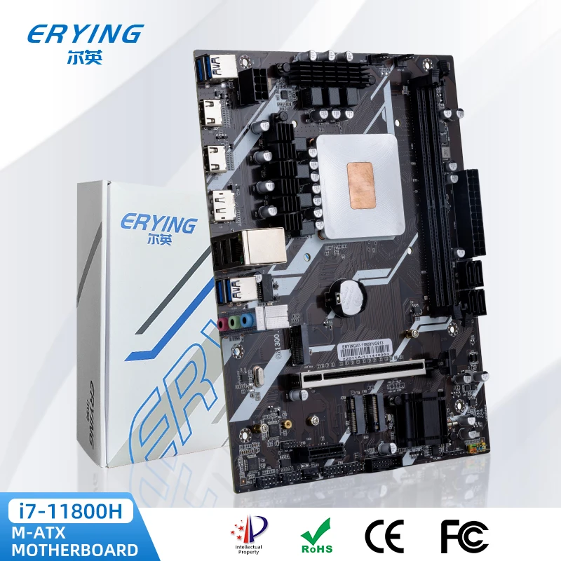 ERYING Oyun PC anakart ile Onboard CPU i7 11800 H DDR4 PCI - E 4.0 M2 NVME 4.0 M-ATX Kurulu (Alternatif i5 12400 i7 11700)