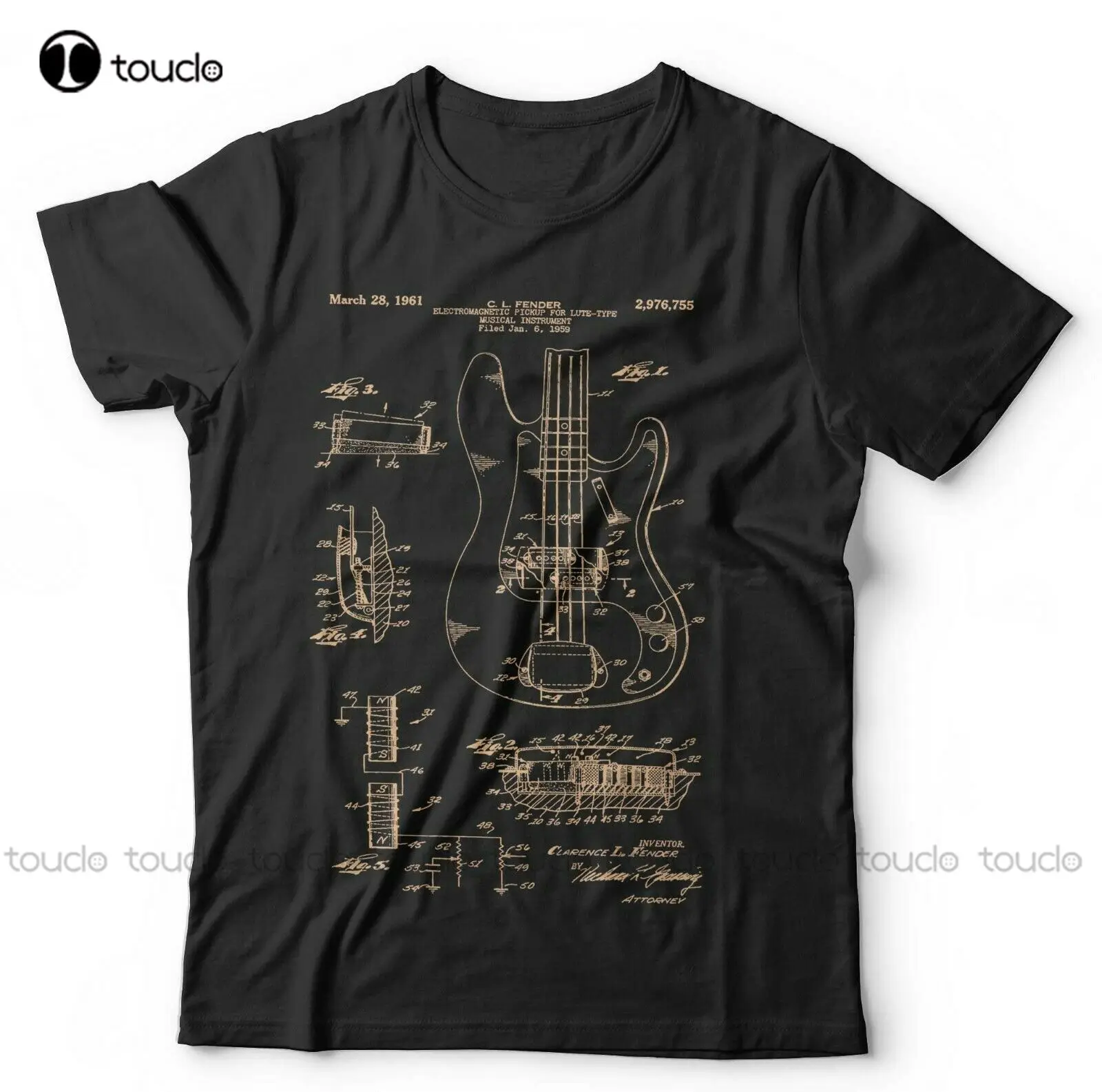 Hassas Bas Gitar Patent Şematik Tshirt Unisex ve Çocuklar Müzik Elektrikli Tasarımcı T Shirt Erkekler İçin Gd Hip Hop Xs-5Xl Unisex