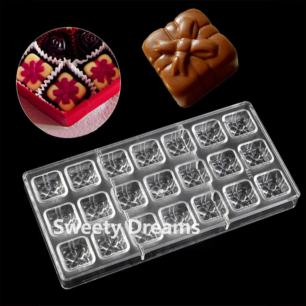 Hediye Şekli Çikolata Kalıp Polikarbonat Pişirme Tatlılar Belçika şeker kalıbı Tepsileri Bakeware Şekerleme Aracı