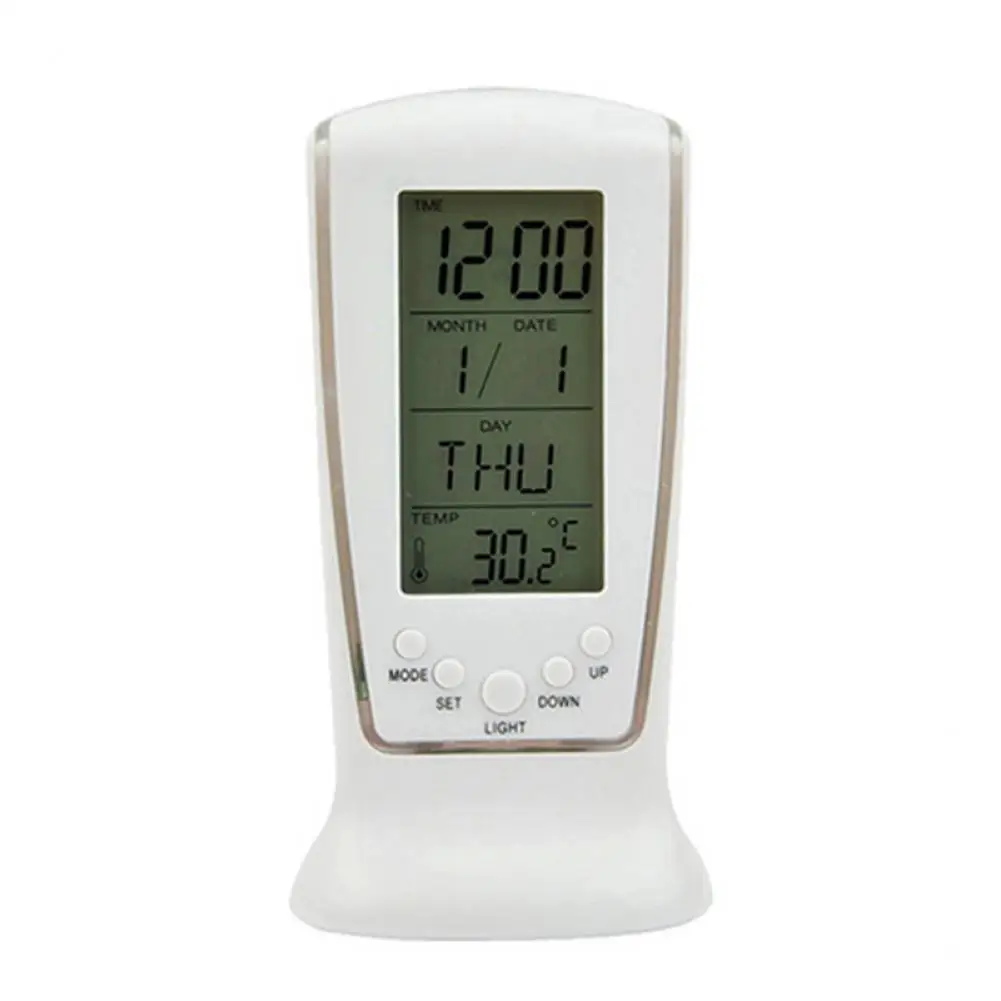 LED dijital alarmlı saat Saat Mavi Aydınlatmalı Elektronik Takvim Termometre hediyelik saat ev dekoru Erteleme çalar saat