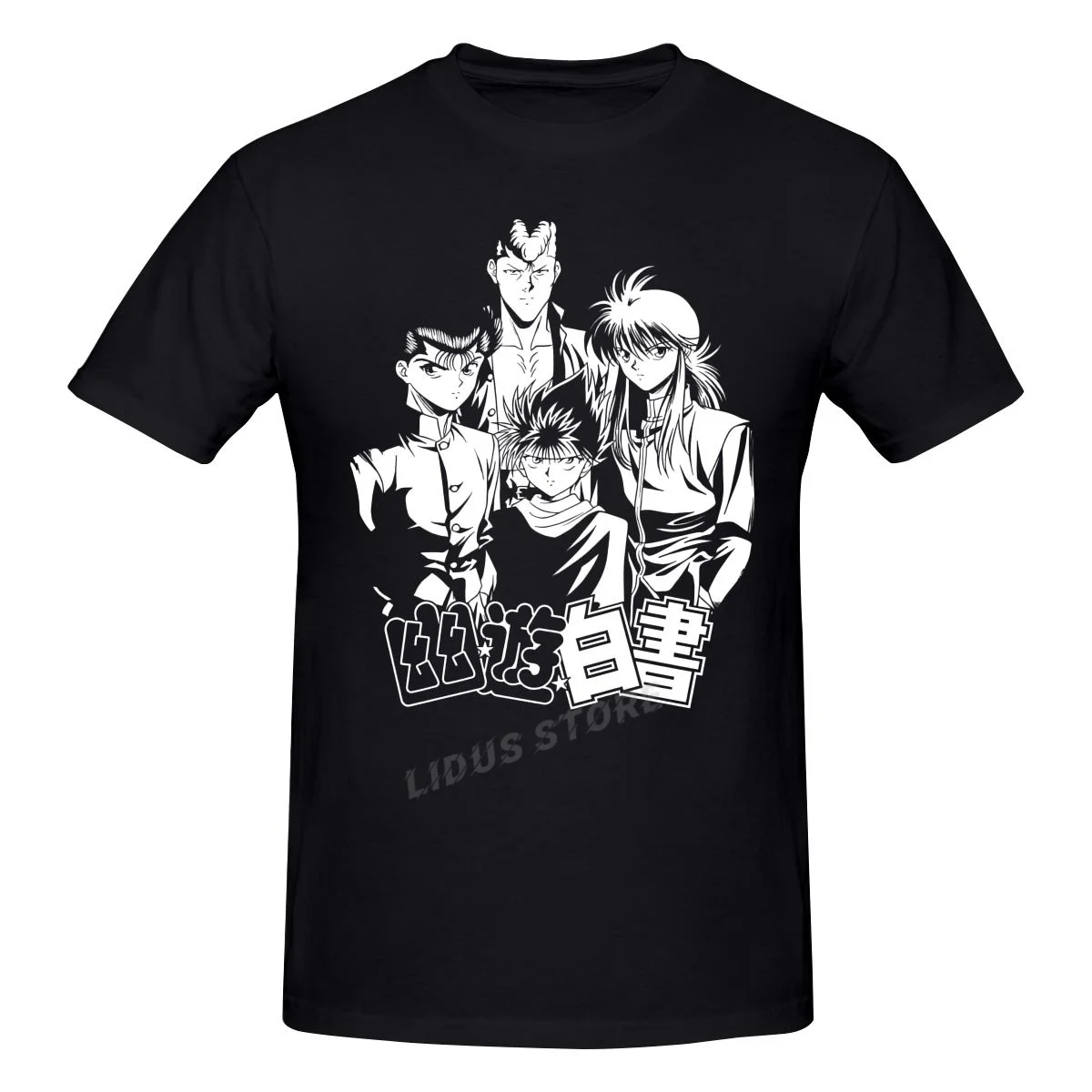 Manga Yu Yu Hakusho Yusuke Urameshi Anime Kazuma Kuwabara Kurama Hiei T shirt Harajuku Giyim T-shirt Tişörtü Tişört Tee