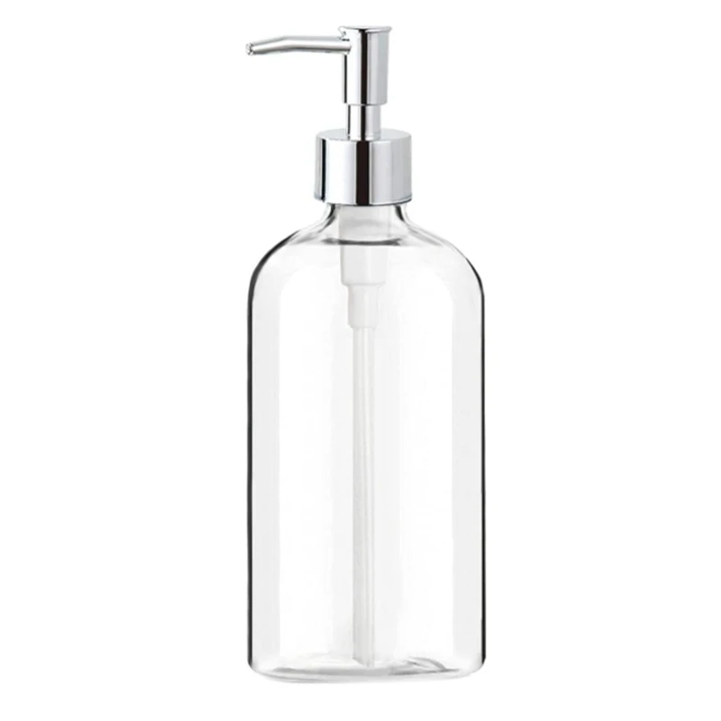 Sabunluk Şeffaf cam sabunluk Pompa İle 16 Oz Doldurulabilir Sıvı el sabunu dispenseri Banyo Mutfak İçin