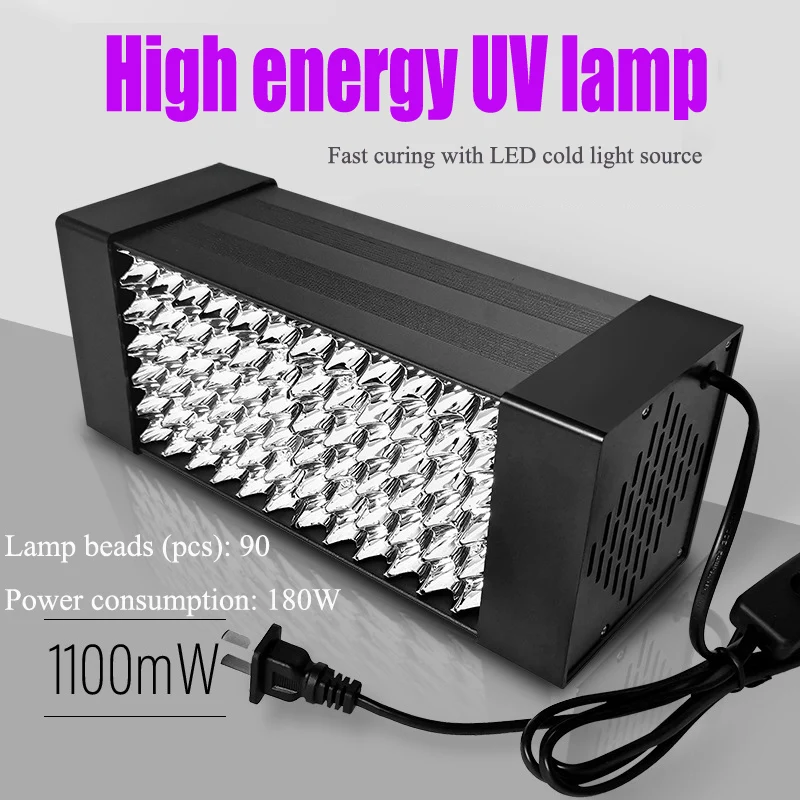 Taşınabilir 90 Boncuk 180W Yüksek Enerji UV Kür Lambası LED ultraviyole lamba UV Tutkal Gölgesiz Tutkal Kür Lambası Yeşil Yağ Parlak Tutkal