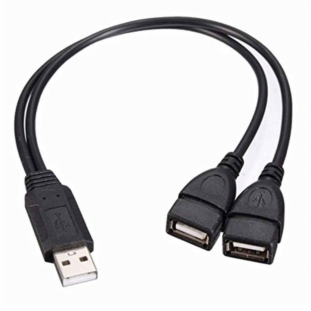 USB kablosu Y Splitter USB 2.0 A Erkek 2 Çift Dişi Hub Adaptörü 2 port Sync Veri Şarj Güç Dönüştürücü Uzatma Kablosu