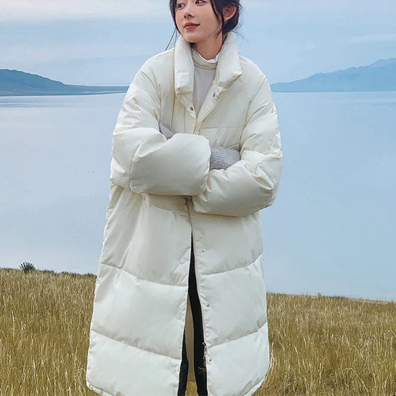 Yeni Kalın Uzun Parka Kadın Ceket Kış Ceket Kadın Moda kışlık ceketler Uzun Kollu Parkas kadın giyim