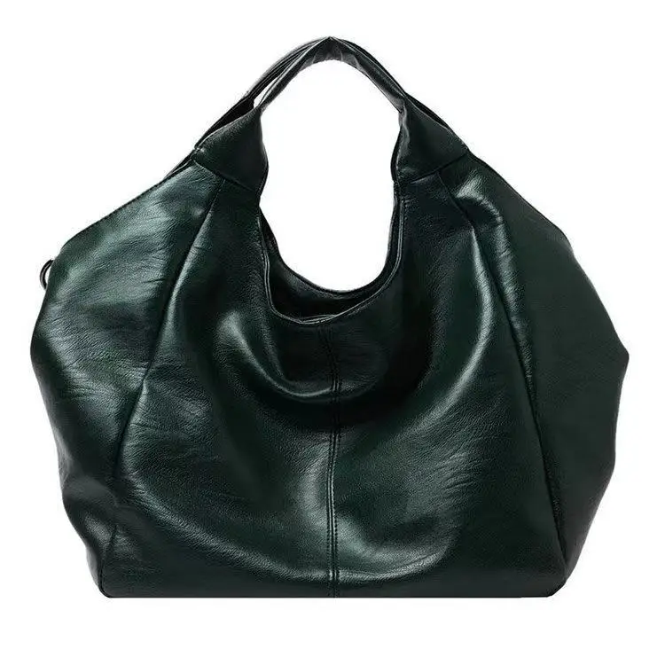 Yeşil Benzersiz omuz çantaları kadın Büyük Tasarım alışveriş çantası Çanta Büyük Kapasiteli Hobos Çanta Bayan Yumuşak deri postacı çantası Kesesi