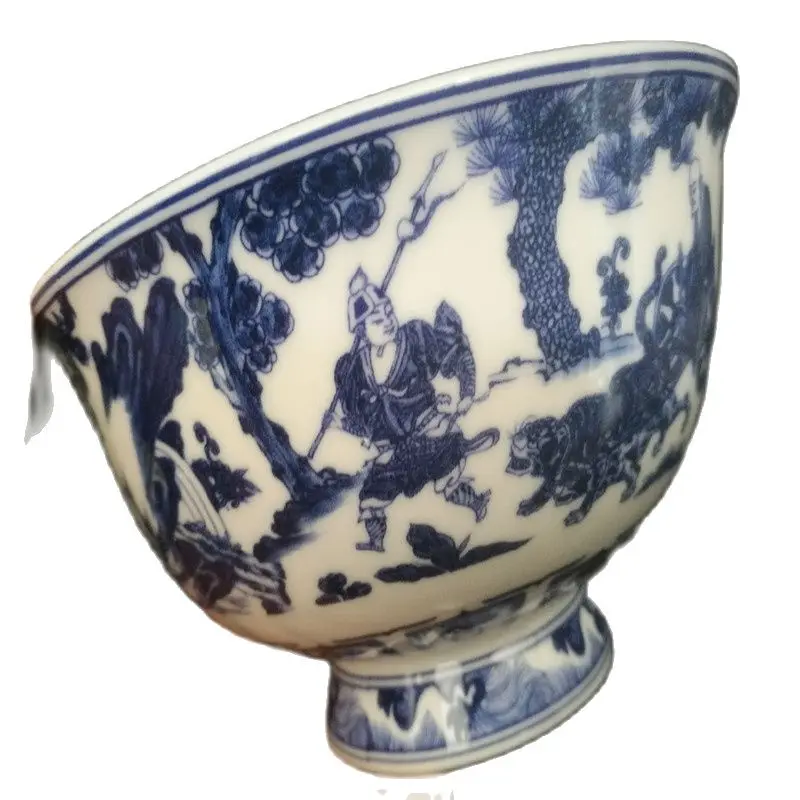 Çin Eski Porselen Mavi Ve Beyaz Porselen Kase