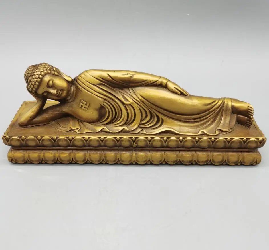 Çin pirinç Sakyamuni uyku Buda el sanatları heykeli